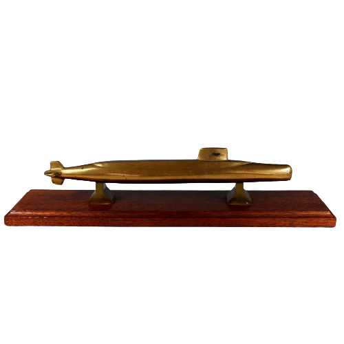Vintage Bronze Submarine Sculpture