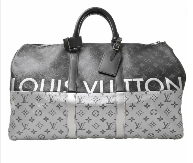 LOUIS VUITTON Louis Vuitton Eclipse Split Keepall Bandolier 50