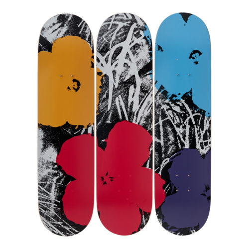 Andy Warhol-Flowers-Grey/Red-Skateboards