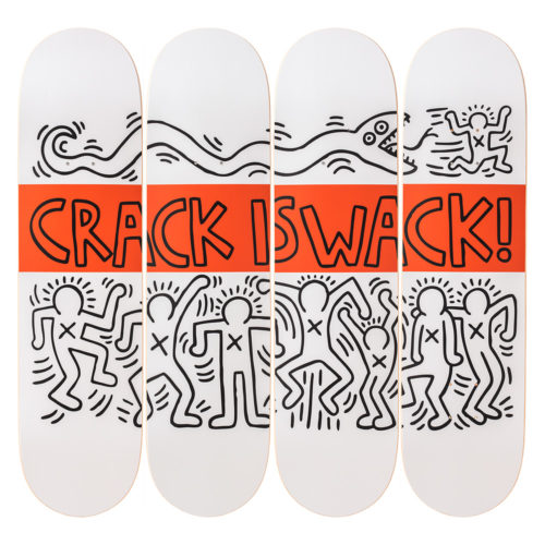Keith Haring- Crack is Wack-Skateboard - aptiques by Authentic PreOwned