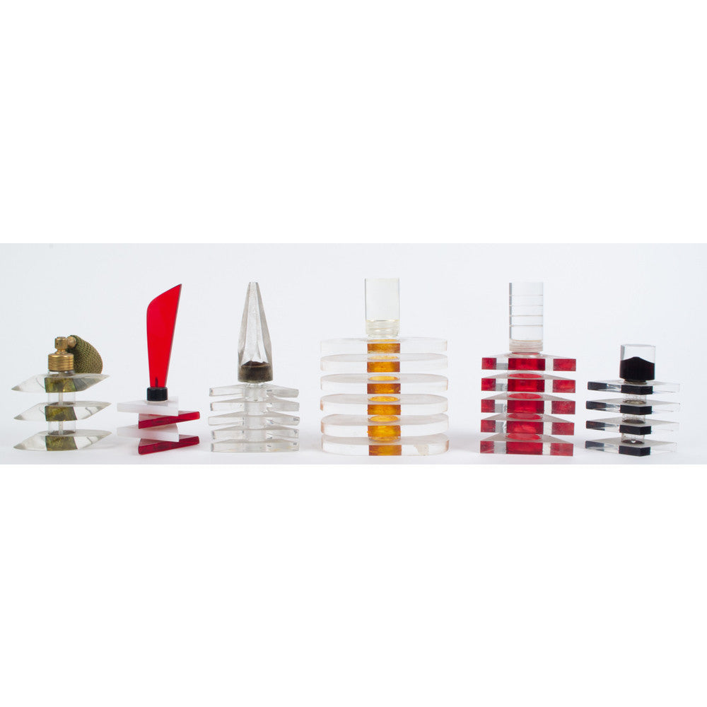 Art Deco Lucite Perfume Bottle Set