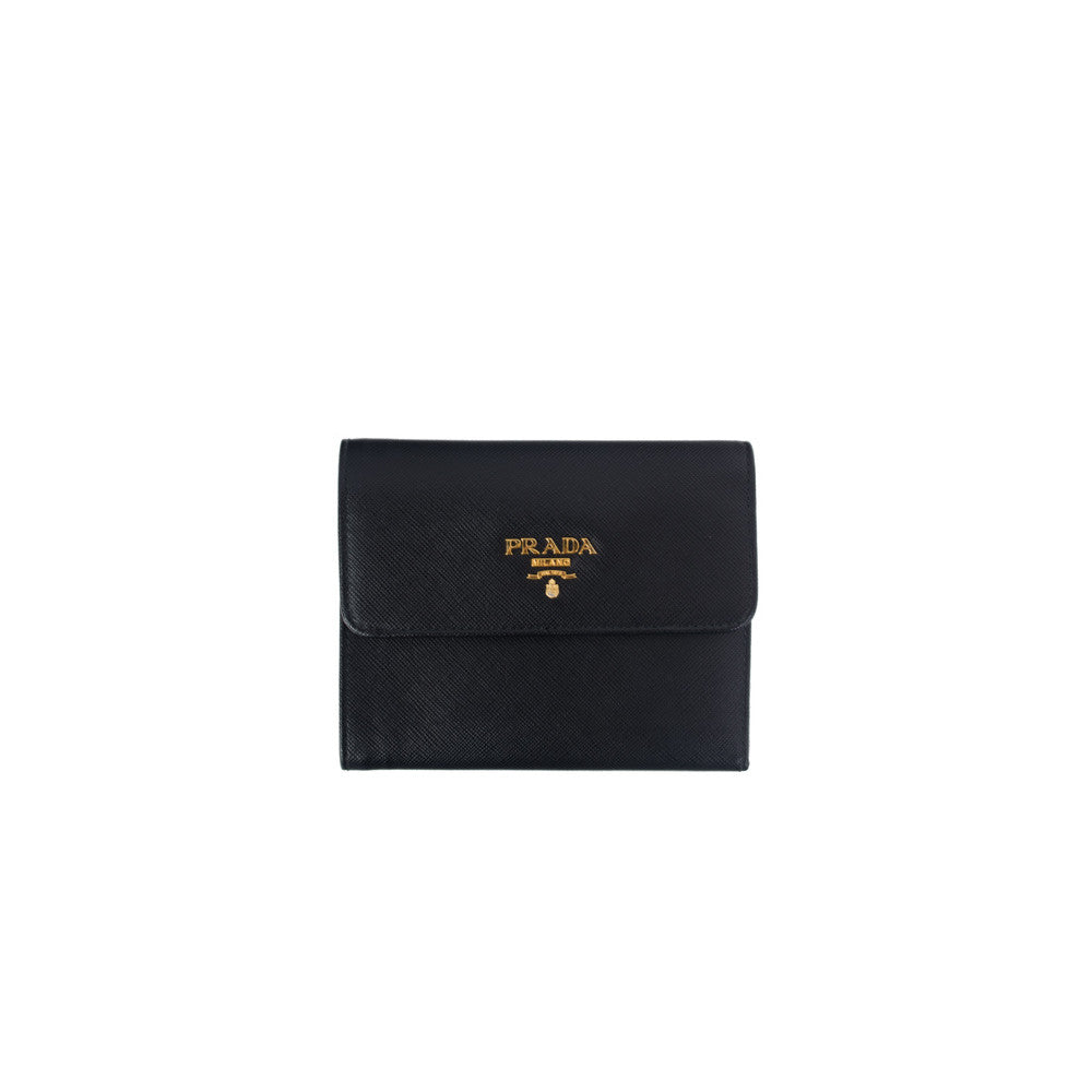 Prada Saffiano French Wallet Black