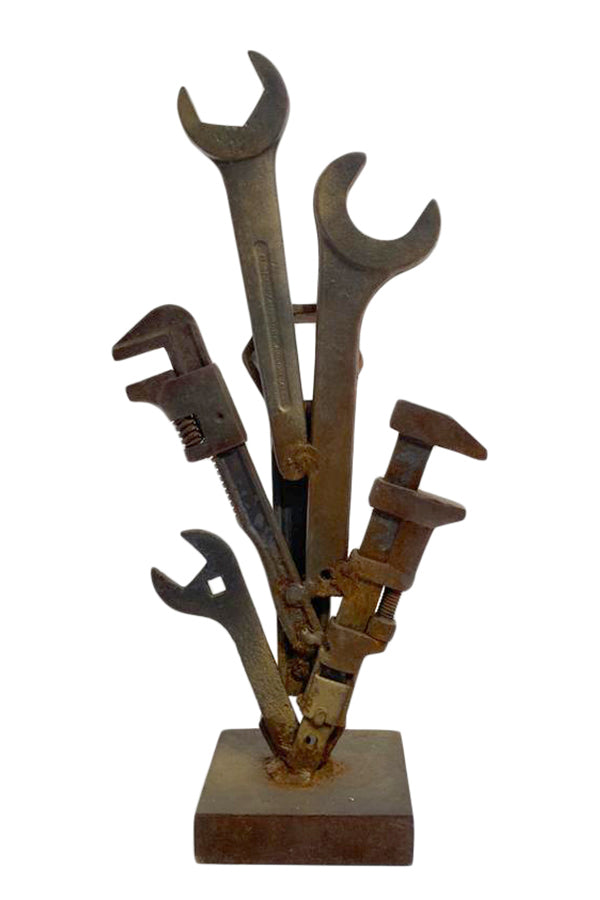 Metal Industrial Tool Sculpture By Ted Oberman