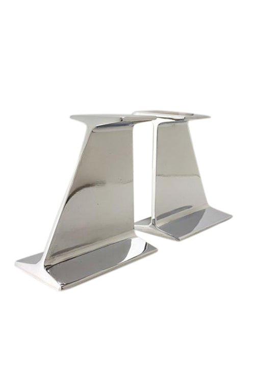 Vintage Chromed I BEAM Bookends - aptiques by Authentic PreOwned