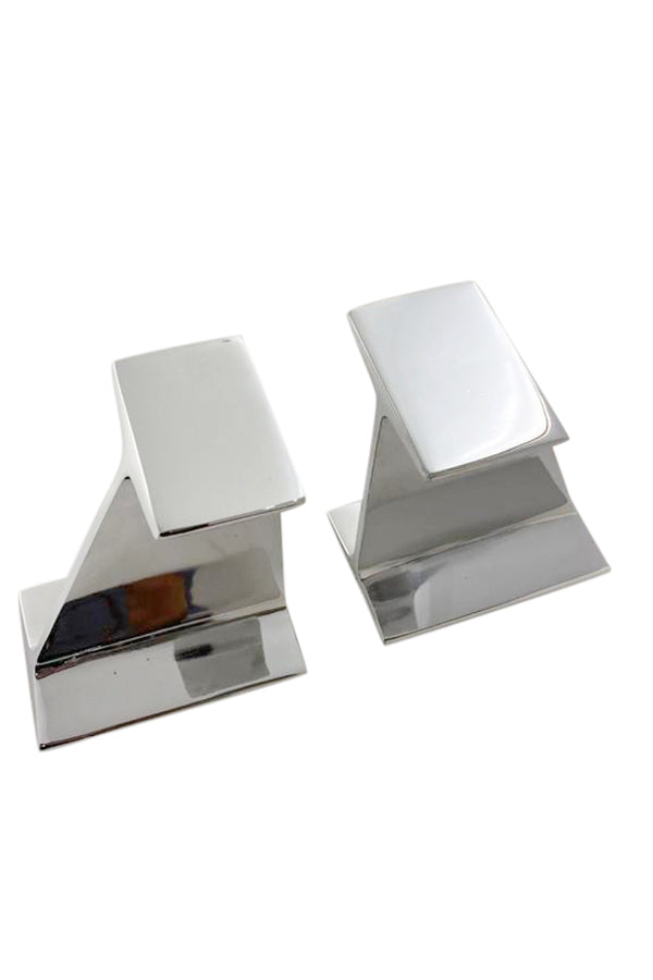 Vintage Chromed I BEAM Bookends - aptiques by Authentic PreOwned