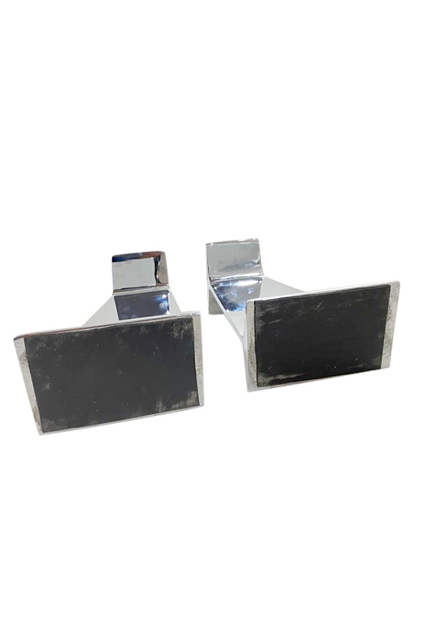 Vintage Chromed I BEAM Bookends - aptiques by Authentic PreOwned