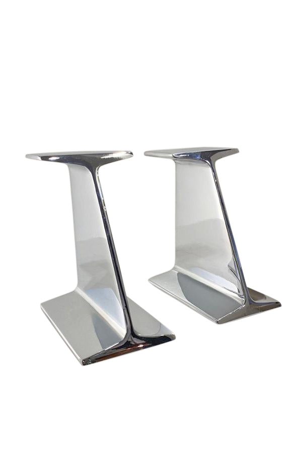 Vintage Chromed I BEAM Bookends - aptiques by Authentic PreOwned