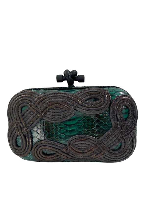 Bottega Veneta Knot Phyton Clutch