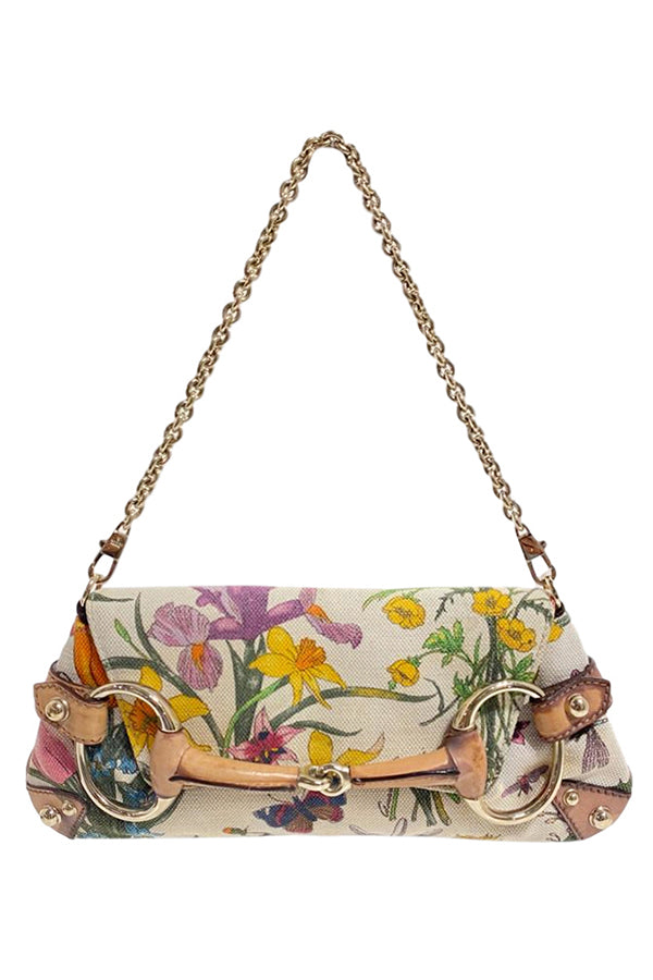Gucci by Tom Ford Floral Horsebit Clutch