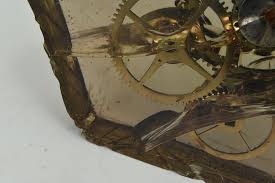 Poured Resin Sculpture W/ Embedded Clock Parts - aptiques by Authentic PreOwned