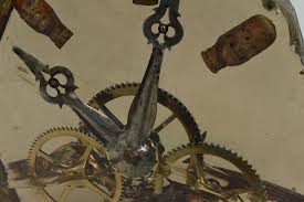 Poured Resin Sculpture W/ Embedded Clock Parts - aptiques by Authentic PreOwned