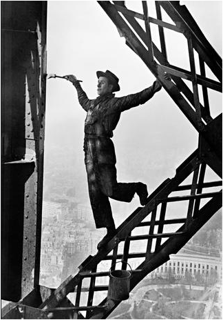 Marc Riboud "Eiffell Tower Painter"  1953 - aptiques by Authentic PreOwned