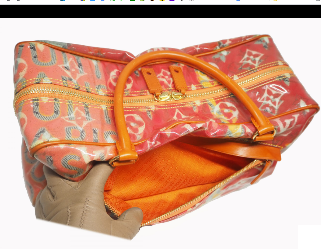 Buy Pre-owned & Brand new Luxury Louis Vuitton Richard Prince Pink Denim  Defile Weekender PM Pulp Bag Online