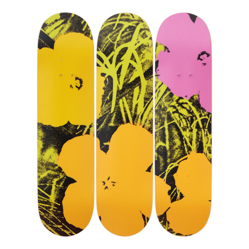 Andy Warhol-Flowers-Lime/Orange-Skateboards - aptiques by Authentic PreOwned