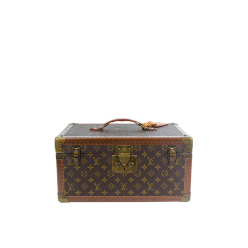 Louis Vuitton Monogram Train Case Vanity Small Trunk Boite Bouteilles  Vintage