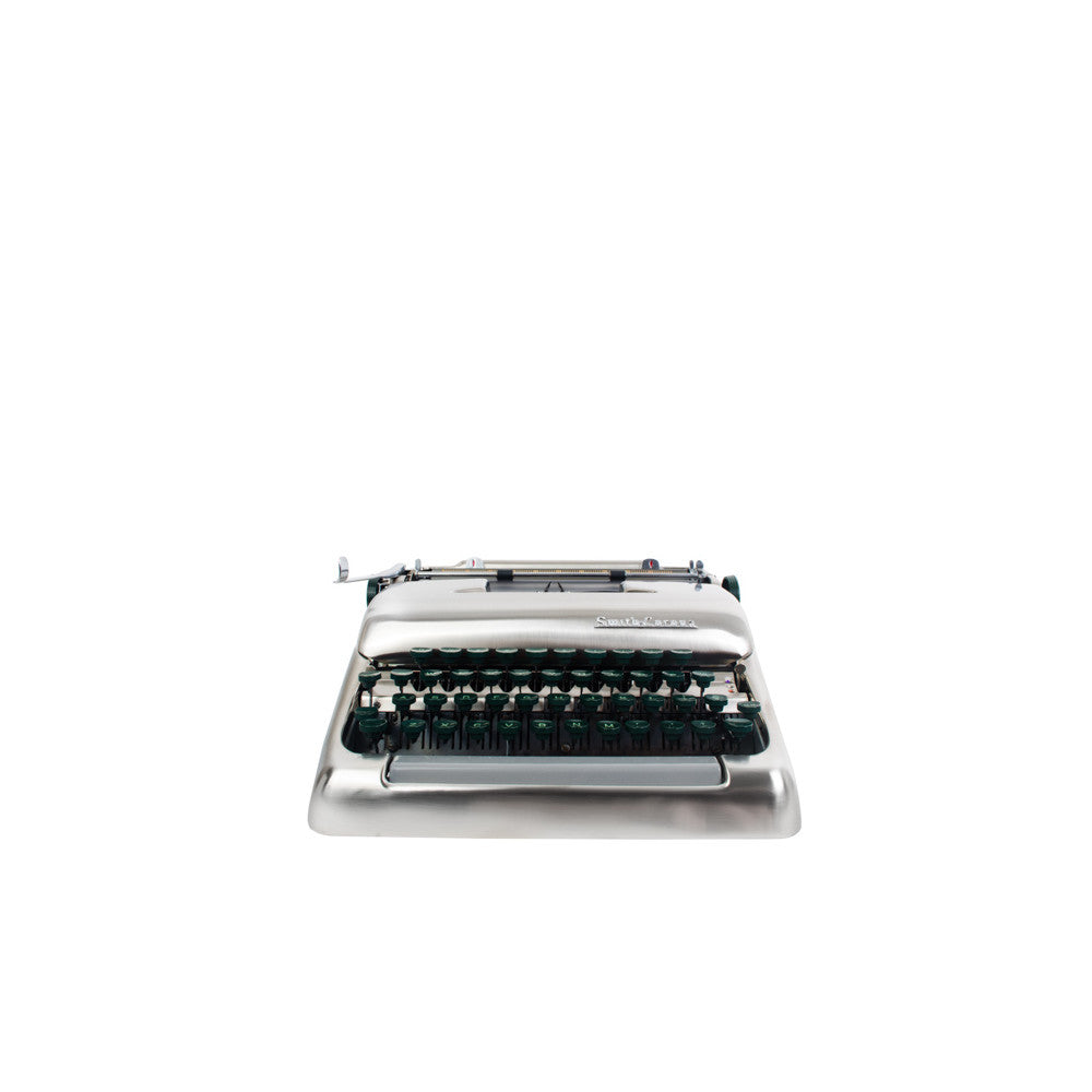1955 Smith Corona Silver Brushed Nickel Typewriter - aptiques by Authentic PreOwned