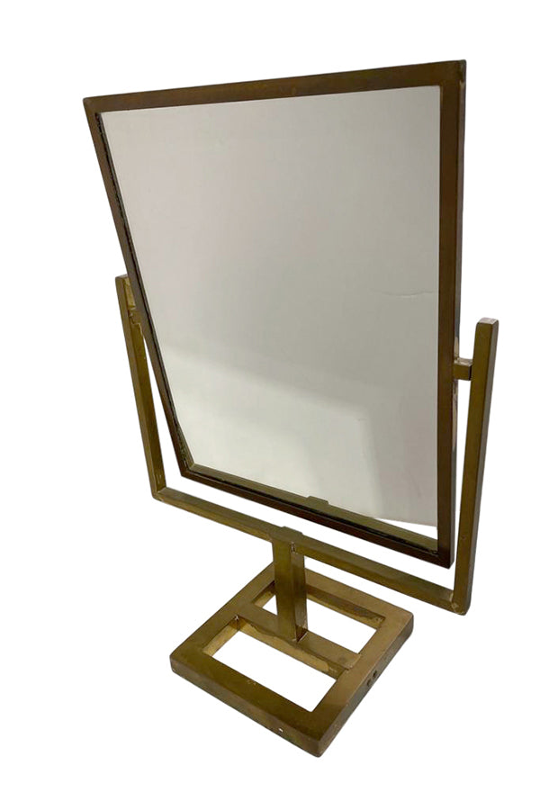 Mid Century Brass Over the Counter Mirror - aptiques by Authentic PreOwned
