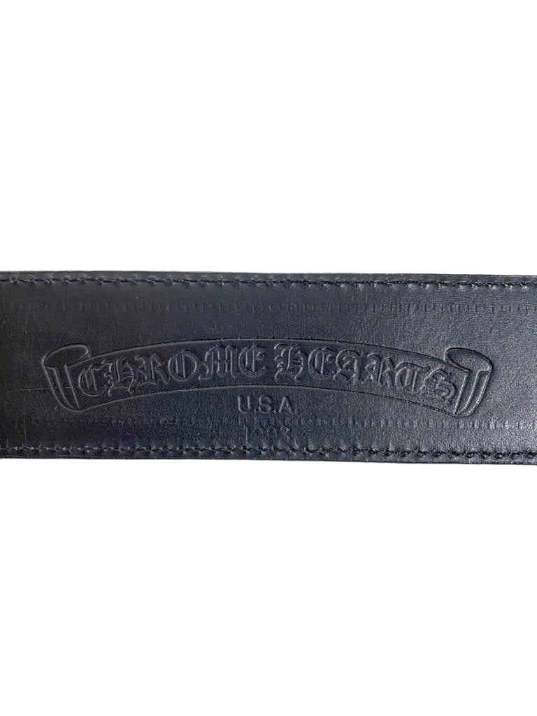 CHROME HEARTS Authentic Classic Oval Cross Buckle Belt Black Size 28 From  Japan