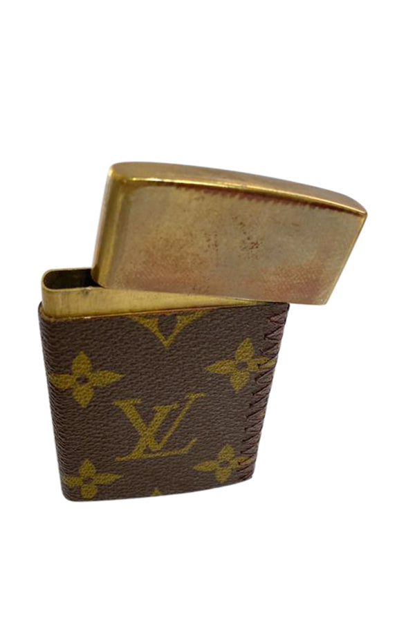 Custom Brass Card Case with Louis Vuitton cover - aptiques by Authentic PreOwned